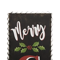 Glitzhome® 3ft. Black Wooden Christmas Porch Sign