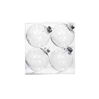 4 Pack 4" Clear DIY Plastic Ball Ornaments by Make Market®