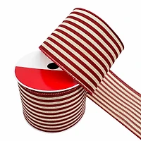 3.5" x 25ft. Red Ticking Wired Ribbon by Celebrate It®
