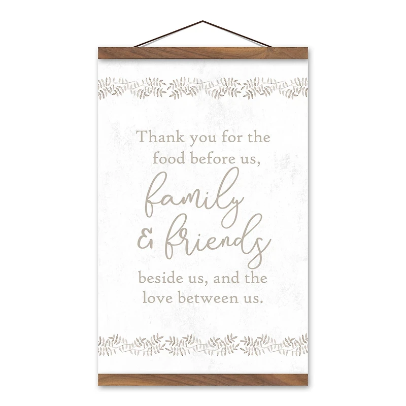 Dinner Prayer 12" x 18" Teak Hanging Canvas