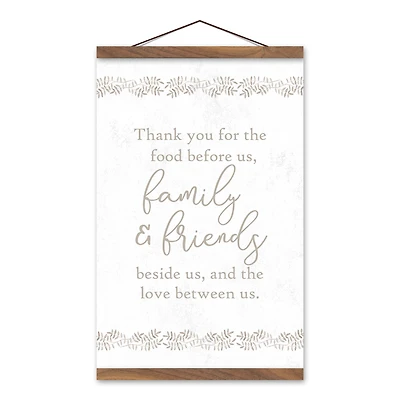 Dinner Prayer 12" x 18" Teak Hanging Canvas