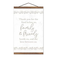 Dinner Prayer 12" x 18" Teak Hanging Canvas