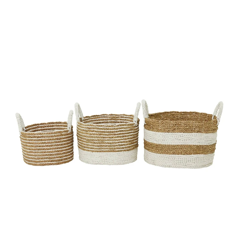 Brown Seagrass Bohemian Storage Baskets