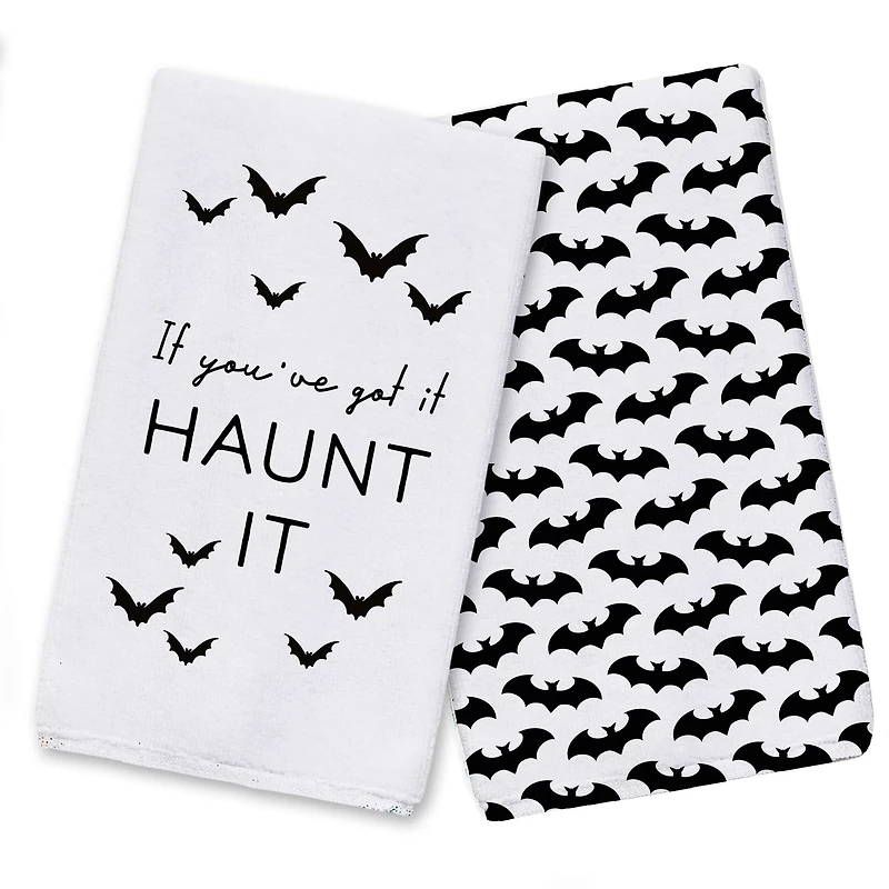Haunt It Bat Group Tea Towel Set