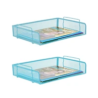 Mind Reader Stackable Metal Mesh Tray & Desk Document Organizer Set