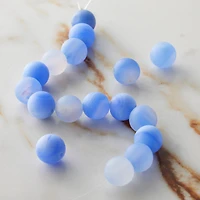 12 Packs: 17 ct. (204 total) Larimar Blue Matte Dyed Agate Round Beads, 9.5mm by Bead Landing™