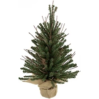 18" Unlit Warsaw Twig Artificial Christmas Tree in Burlap Base