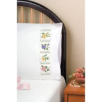Tobin Flower Patch Stamped For Embroidery Pillowcase Set