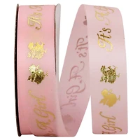 JAM Paper 7/8" x 25yd. It's A Girl Ribbon