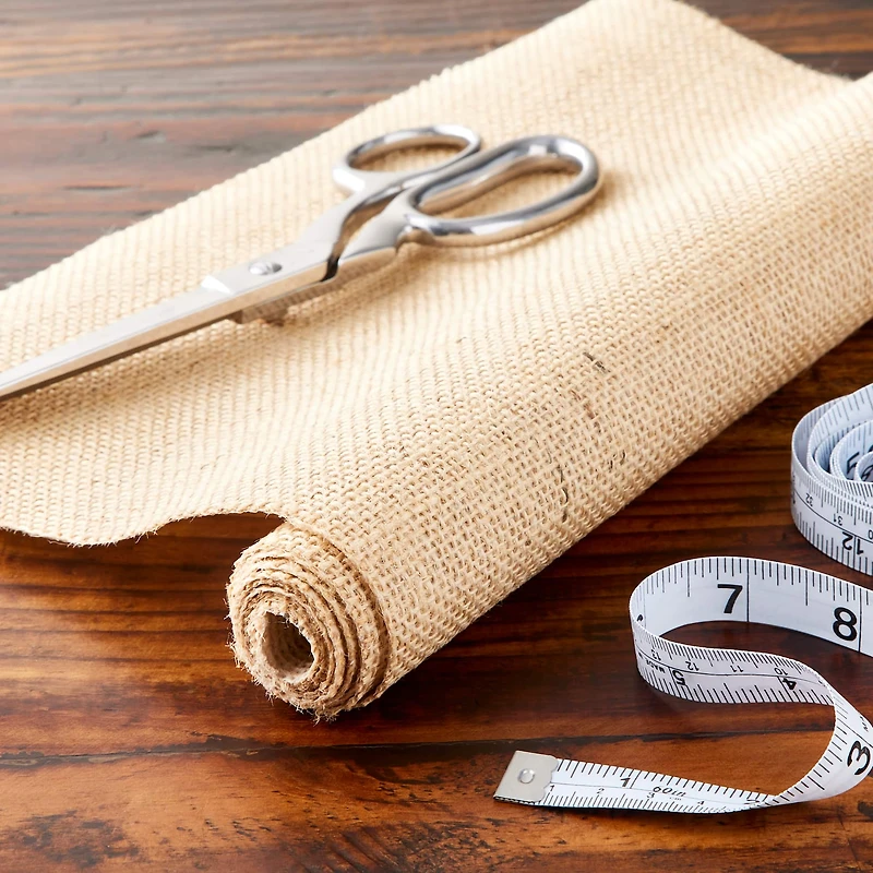 Natural Laminated Burlap Fabric Roll by Loops & Threads®