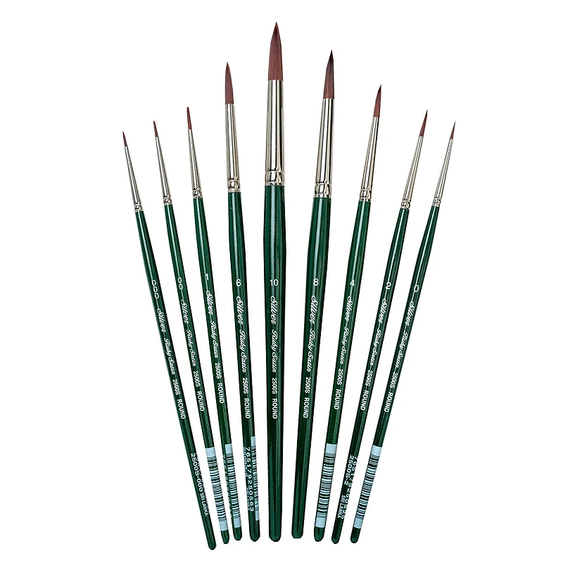 Silver Brush Limited Ruby Satin® 9 Round Brush Set
