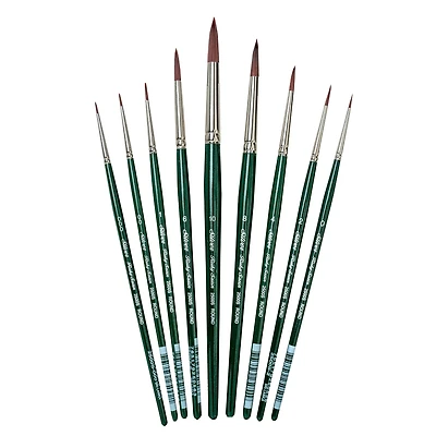 Silver Brush Limited Ruby Satin® 9 Round Brush Set