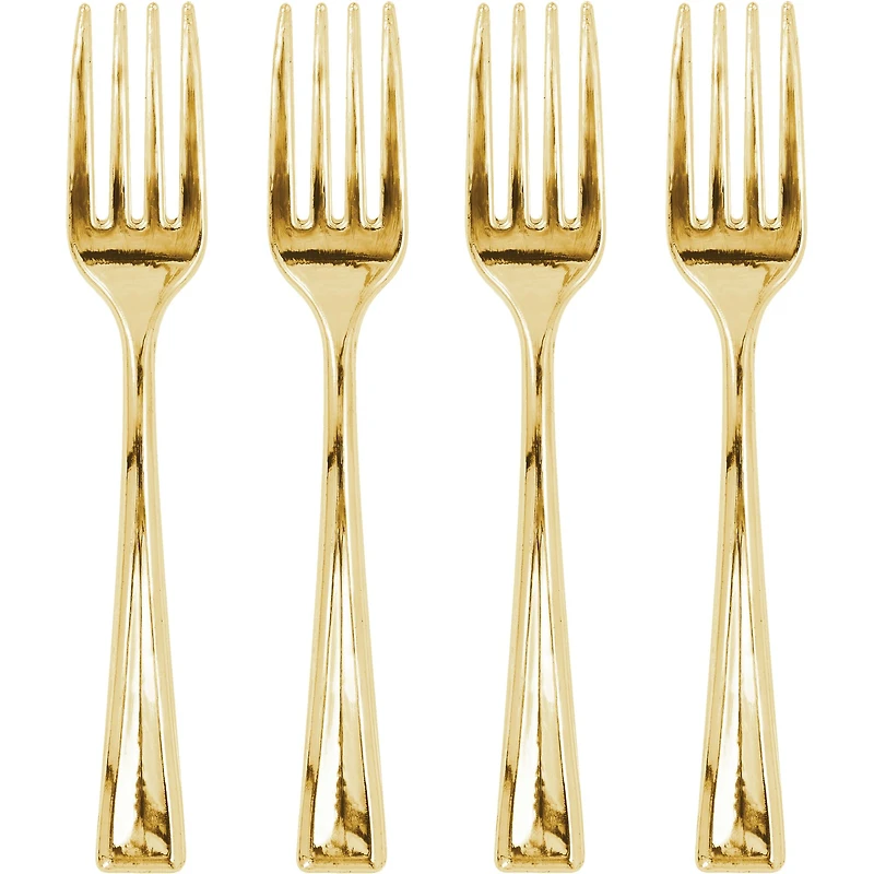 12 Packs: 24 ct. (288 total) Gold Mini Forks by Celebrate It™