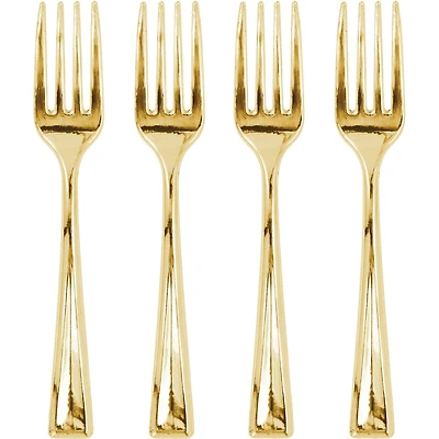 12 Packs: 24 ct. (288 total) Gold Mini Forks by Celebrate It™