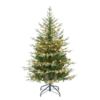 4.5ft. Pre-Lit Balsam Fir Artificial Christmas Tree, Clear Incandescent Lights