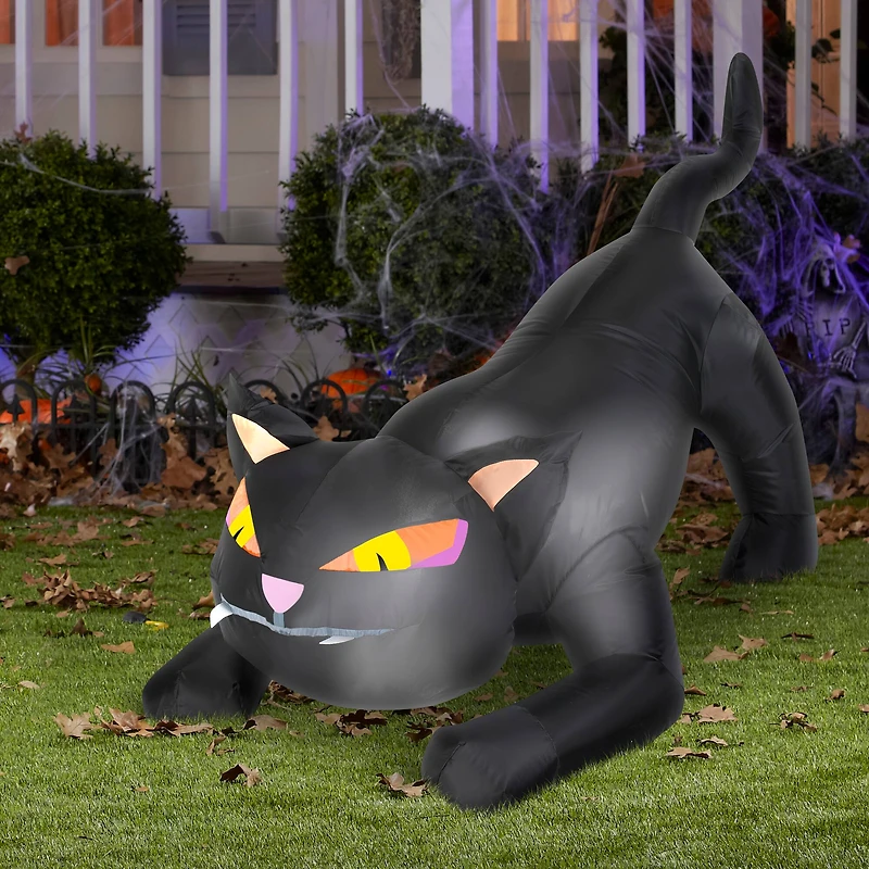 2.5ft. Airblown® Inflatable Halloween Black Cat with Tail Up