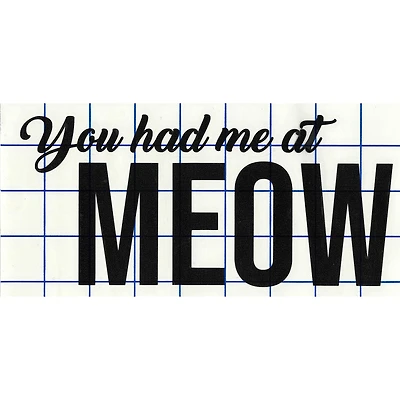 Leisure Arts® Vinyl Matte Black You Had Me at Meow Decal