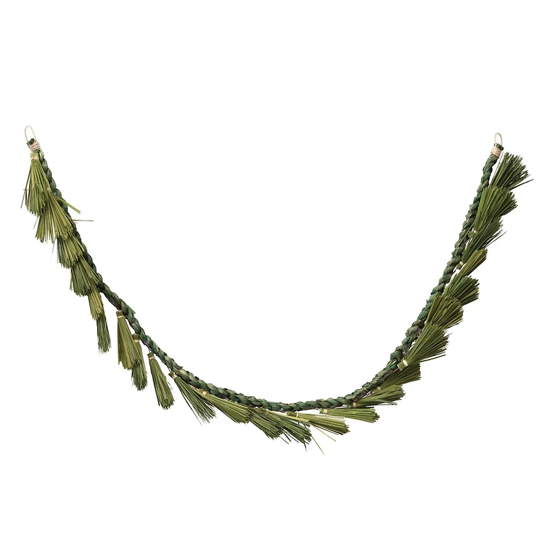 Hello Honey® 6ft. Green Dried Natural Plume Grass Garland