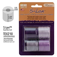 The Beadsmith® S-Lon™ 0.5mm Lilac Bead Cord Mix