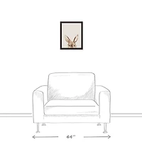 Peeking Bunny 11" x 14" Black Floating Framed Canvas