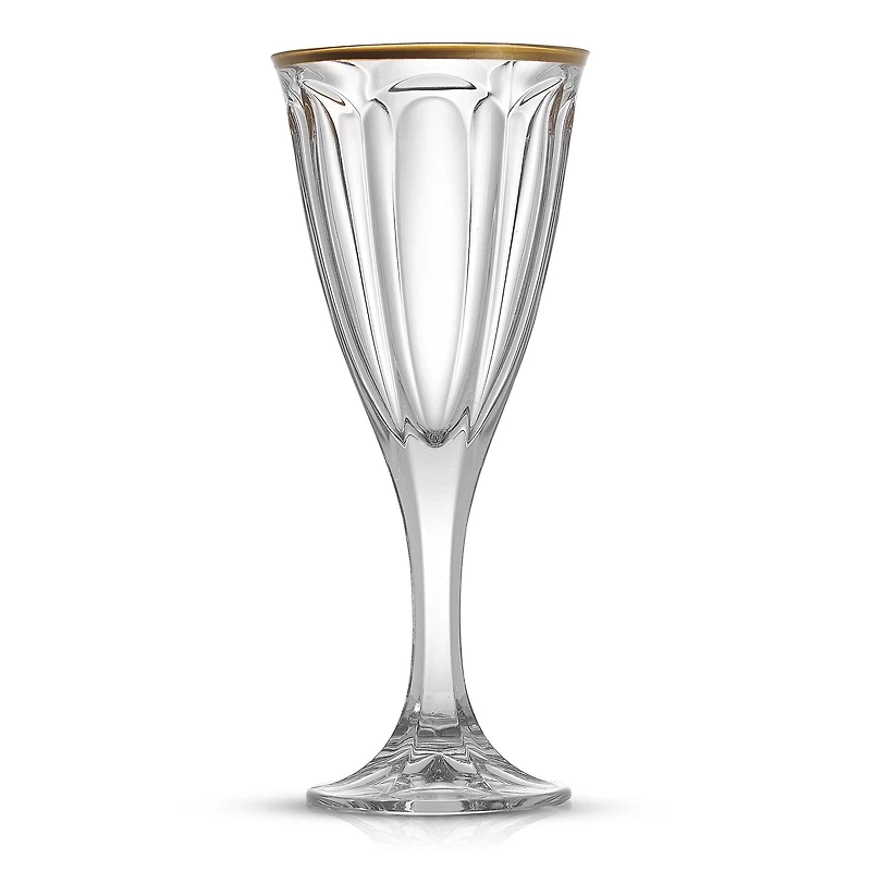 JoyJolt® 6oz. Gold Rimmed Windsor Crystal White Wine Glasses, 2ct.