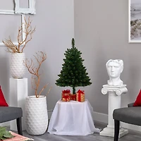 3ft. Pre-Lit Northern Rocky Spruce Artificial Christmas Tree, Clear LED Lights