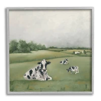 Stupell Industries Dairy Cows Grazing in Rolling Green Field Farms Framed Wall Art