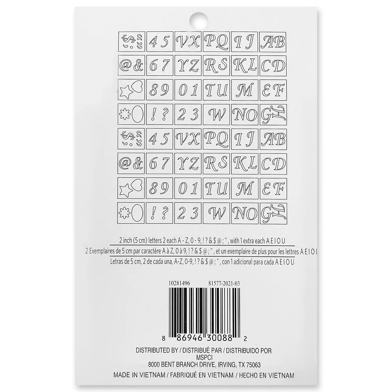 6 Pack: 2" Wedding Alphabet Stencils Set by Craft Smart™