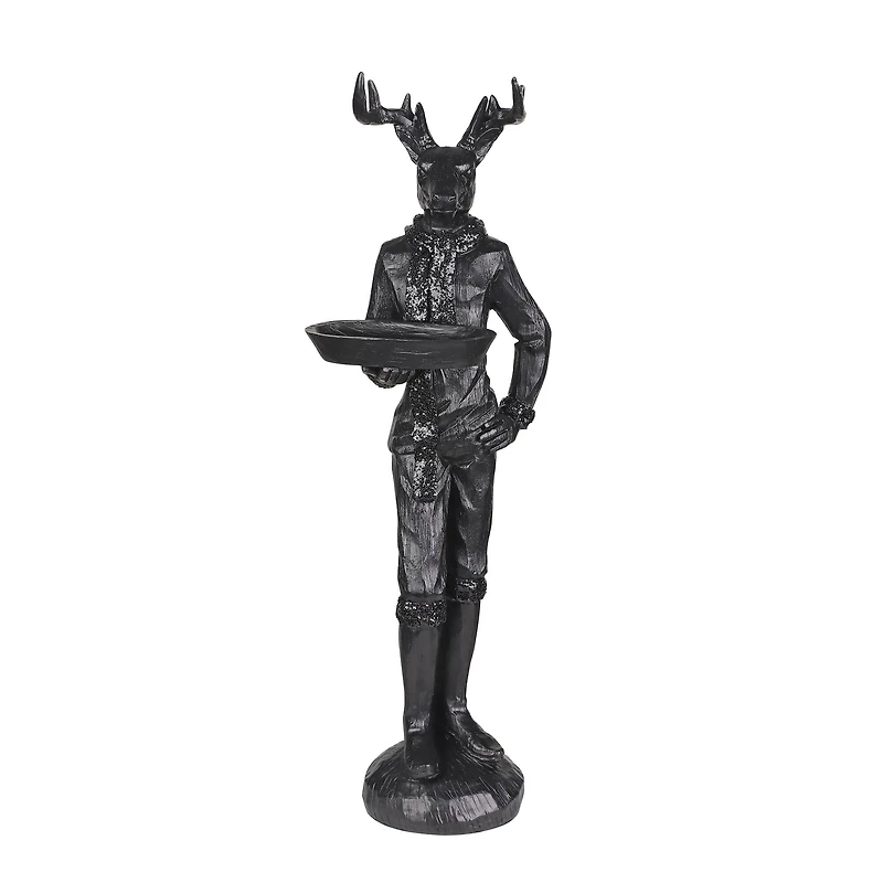 17.75" Black Deer Butler Tabletop Décor by Ashland®