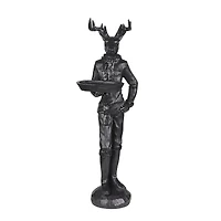 17.75" Black Deer Butler Tabletop Décor by Ashland®