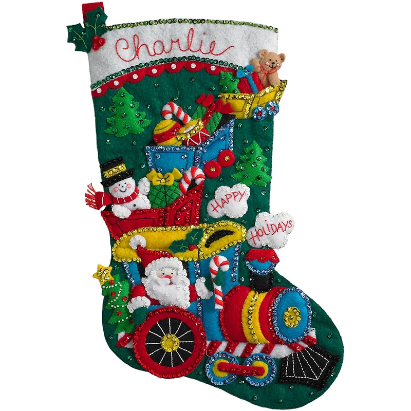 Bucilla Choo Choo Santa Stocking Felt Kit