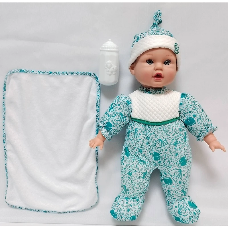 Goldberger Baby's First® Baby Talker™ 15" Interactive Baby Doll with Trendy Teal Outfit