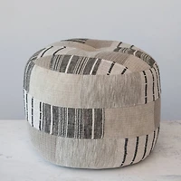 Hello Honey® 24" Handwoven Cotton Patchwork Pouf Ottoman