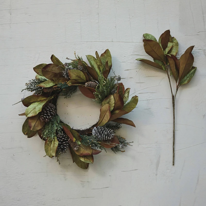 Hello Honey® 32" Green Faux Magnolia Leaf Branch Stem