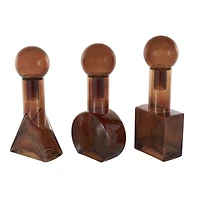 Amber Geometric Decorative Jar Set
