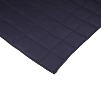 Glitzhome® Navy Blue Cotton Shell Quilted Weighted Blanket with Polyester Filling