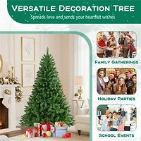 Costway 6ft. Pre-Lit Hinged Artificial Christmas Tree, Warm White LED Lights