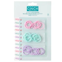 We R Memory Keepers® Cinch Pink, Lilac & Blue Plastic Loop Binding, 24ct.