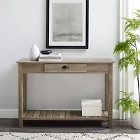 Walker Edison Gray Wash Country Entry Table