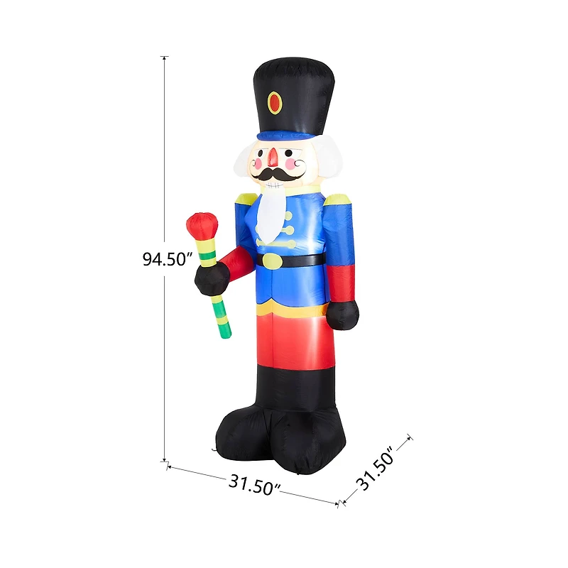 Glitzhome® 8ft. Inflatable Nutcracker With Lights