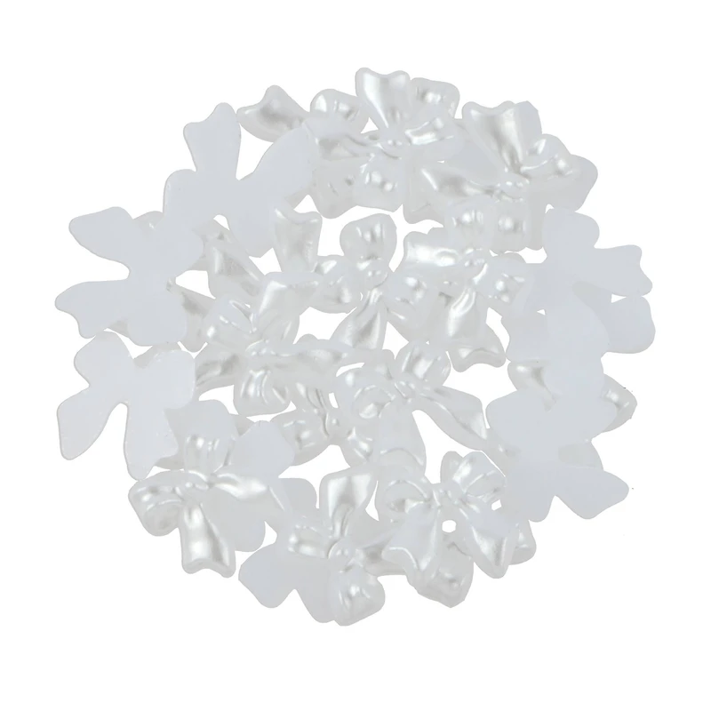 10.8mm White Plastic Flatback Pearl Bows, 200ct. by Bead Landing™