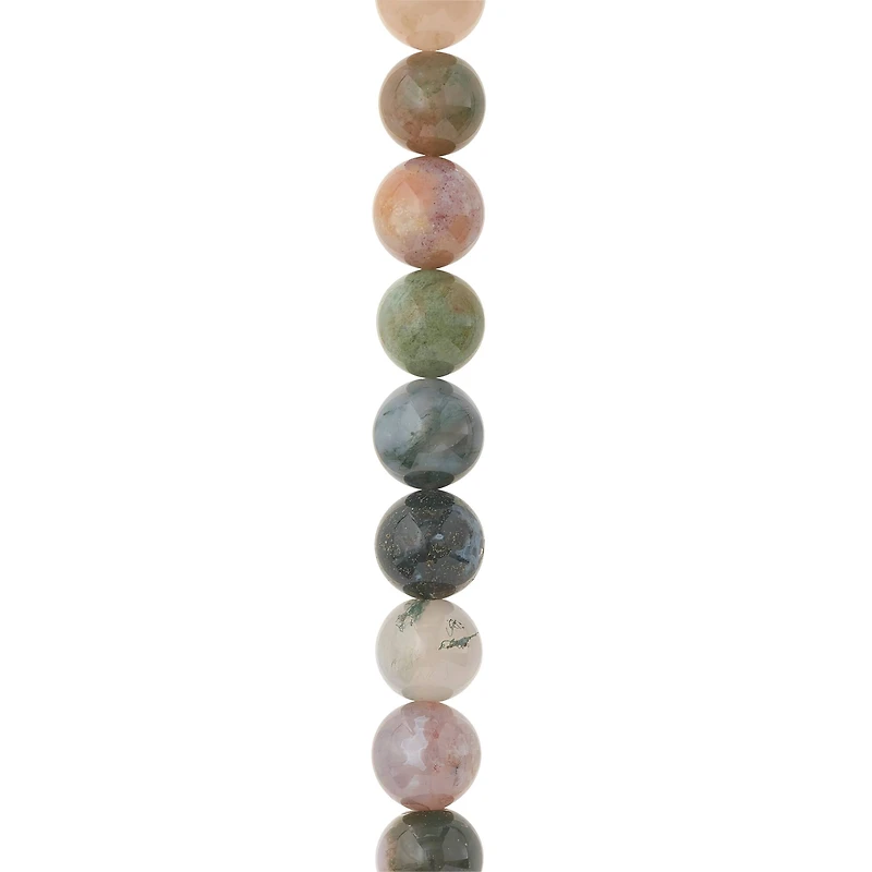 12 Pack: Natural Green Mix Agate Round Beads, 12mm by Bead Landing™