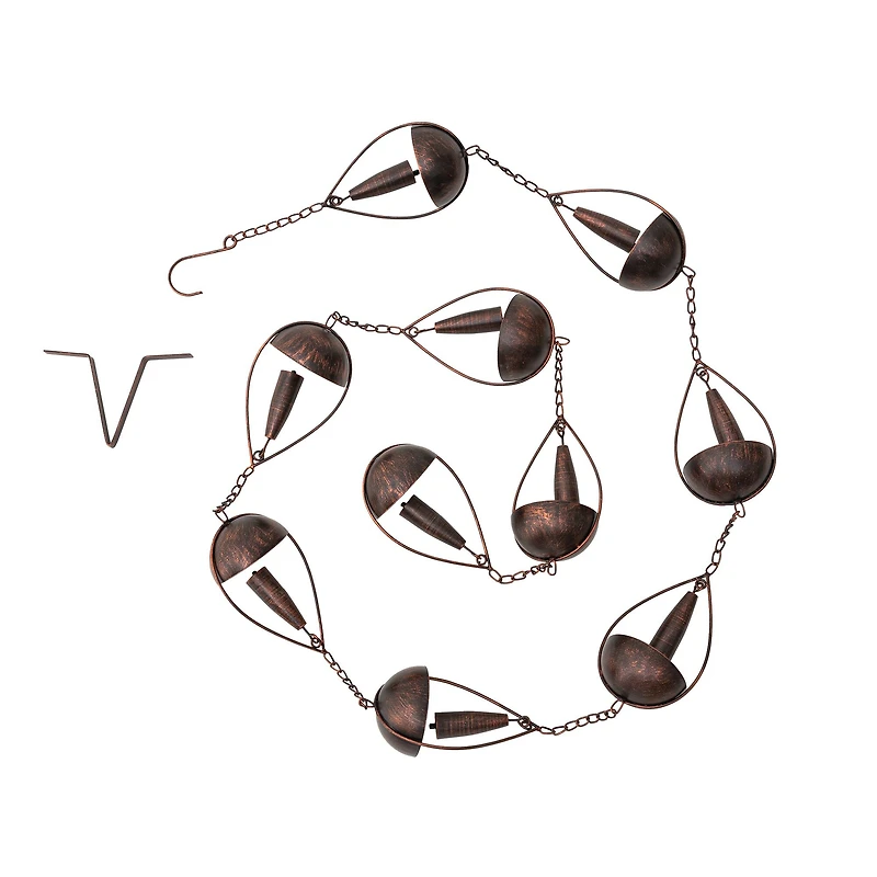 Glitzhome® 8.5ft. Copper Bowl & Bell Shaped Rain Chain