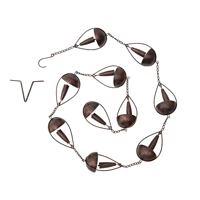 Glitzhome® 8.5ft. Copper Bowl & Bell Shaped Rain Chain