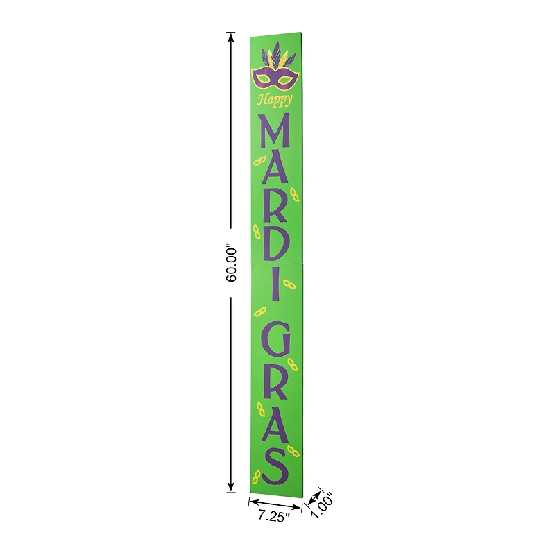 Glitzhome® 60" Mardi Gras Wooden Porch Sign