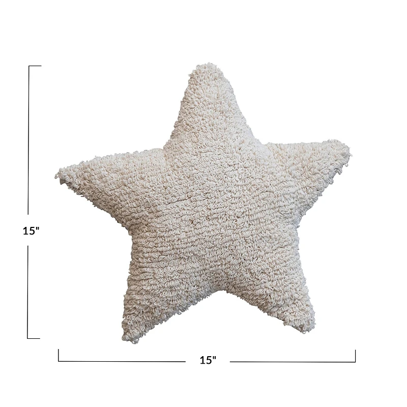 Hello Honey® 15" Natural Tufted Star-Shaped Throw Pillow