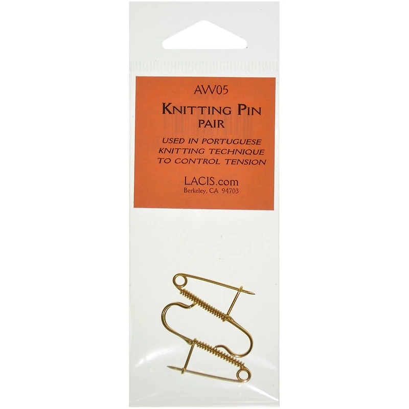 Lacis Gold Knitting Pin Pair