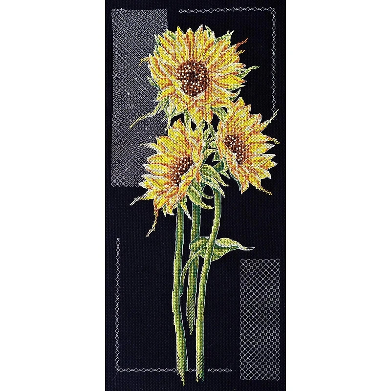 Abris Art Bright Sunflowers Counted Cross Stitch Kit
