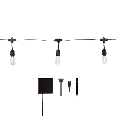 10ct. Warm White LED Shatterproof Edison Bulb Solar String Lights by Ashland®