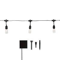 10ct. Warm White LED Shatterproof Edison Bulb Solar String Lights by Ashland®